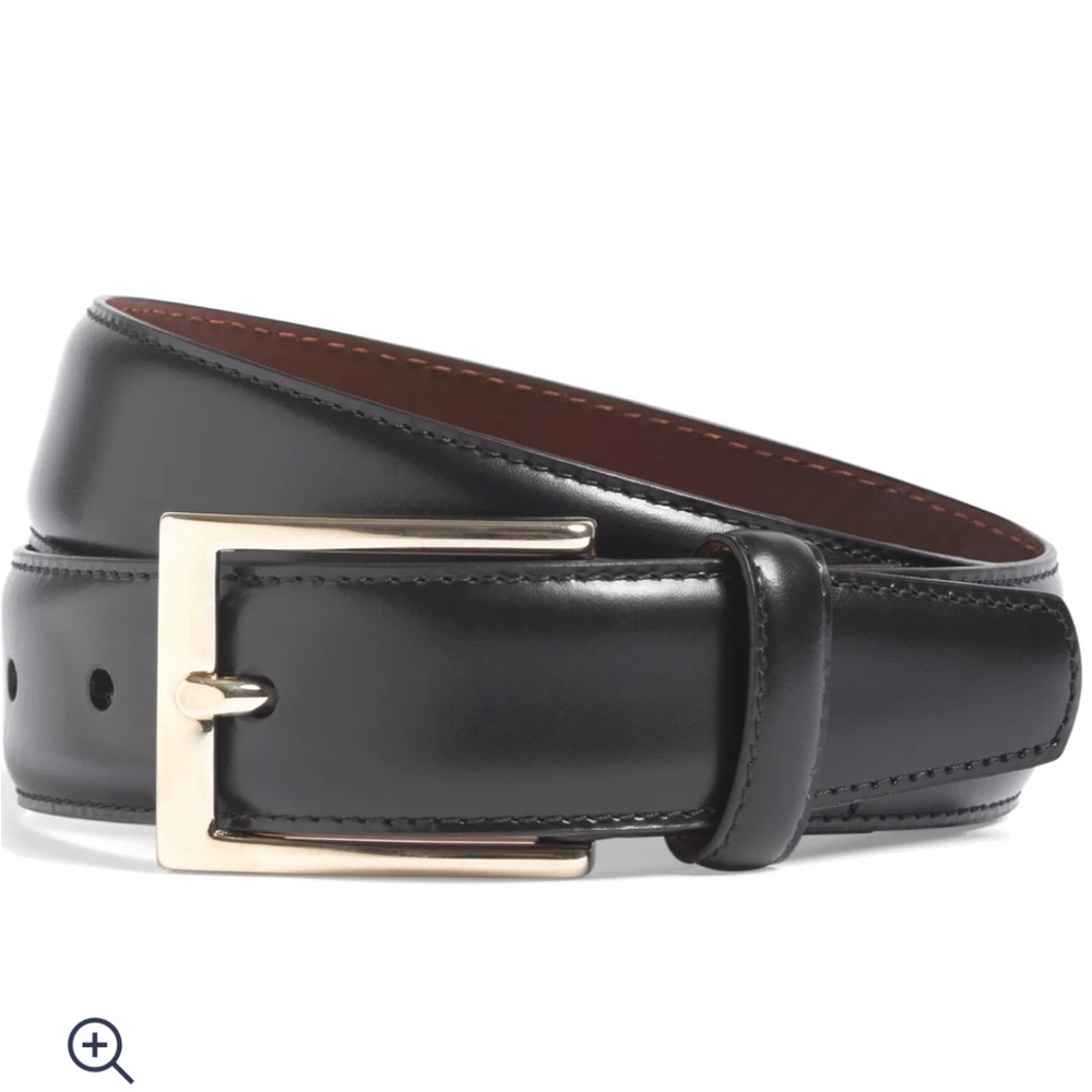 Size 34 Black Gold Buckle Dress Belt